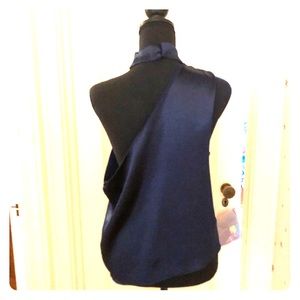 Beautiful blue navy top.fabric unique weave!